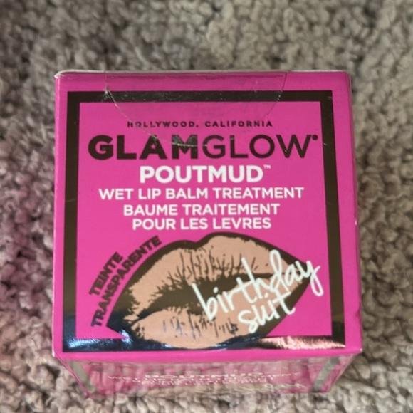 GlamGlow Pout Mud - “Birthday Suit” Wet Lip Balm Treatment - Picture 2 of 5